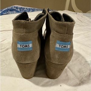 Tom’s suede wedge boot; like new; worn twice